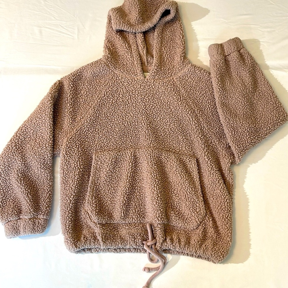 AMERICAN EAGLE SHERPA HOODIE, WOMENS SIZE S , VERY GOOD PREOWNED CONDITI…